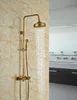 Whole and Retail Classic Antique Brass Round Rain Shower Head Head Shower Collume Mixer Tap W Tub Spout9468454