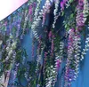 Romantiska konstgjorda blommor Simulering Wisteria Vine Bröllopsdekorationer Lång växtbukett Rum Kontor Trädgård Bröllop Tillbehör HH00