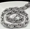 Ny Mellanöstern Style Silver Pure 316L Rostfritt stål Silver Twist Oval Rope Chain Link Halsband i män smycken 9mm 20 ''-28 ''