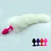 Sexy affascinante bianco coda di gatto plug anale massaggiatore prostatico animale pelliccia coda di volpe plug giocattoli erotici giocattolo del sesso anale per gioco per adulti 2015 NUOVO
