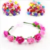 Wholesale artificial flowers Braided Leather Elastic Headwrap for Ladies hair band Assorted Colors Hair Ornaments hairband BT020