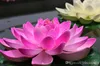 Hermosa flor de loto artificial Flores de agua flotantes para adorno de Navidad Suministros de decoración para banquetes de boda 18 CM de diámetro