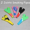 2 joints Smoking hand pipes Silicone Oil Barrel Rigs Mini Rig Dab Bongs Jar Water pipe Silicon Nectar