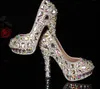 Neueste Kristall Perlen Strass Shiny High Heel weibliche Dame Frauen Braut Abend Schuh Prom Party Club Bar Hochzeit Brautjungfer Schuhe