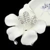 Gold Flower Diamond Brosches Pins Corsage Emamel Diamond Boutonniere Stick Corsage Wedding Brooch For Women Men Fashion Jewelry Gift