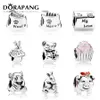 DORAPANG Genuine 925 Sterling Silver Animal flower pig beads Clear CZ Charm bead Fit Bracelet DIY bracelet The factory wholesale