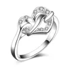 gratis Verzending Nieuwe 925 Sterling Zilveren mode-sieraden Knoop Hart Witte Diamant Met Pave zirkoon ring heet verkoop meisje gift 1724