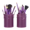 12 st Makeup Brush Set + kopphållare Professionell 12 st Makeup Brushes Set Kosmetiska borstar med cylinderkopphållare 70pcs / lot DHL Free