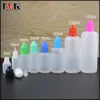 120ml vape suco vazio pe plástico garrafas de conta-gotas com tampas de crianças coloridas e dicas finas longas para e líquido