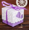 5cm5cm5cm Square Wedding Favors Boxes Wedding Candy Box Silk лента Свадебная сущность и подарки.