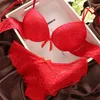 Ensemble de soutien-gorge tongs sexy pour femmes, lingerie en dentelle brodée, 6 couleurs, grande taille, bonnet ABC, soutien-gorge push up et culotte, set281p