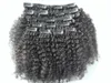 4B4C Mongolskie dziewicze afro perwersyjne kręcone włosy klip wątły do ​​włosów Nieprocentowany naturalny czarny kolor ludzki przedłużenie może być 6311781
