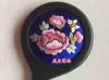 New Arrive Fine Hand Embroidery Handle Compact Mirror Gifts High quality Silk Peony Portable Makeup Mirrors with Boxes6371854