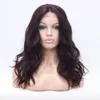 Livraison gratuite belle mode Hivision Lace Front perruque qualité chaleur Ok synthétique hors noir mélange violet profond ondulé longue perruque