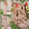 Barato rosa de ouro vestidos de dama de honra uma linha de espaguete sem encosto lantejoulas chiffon barato longo casamento vestido de noiva vestido de gala de honra vestidos