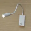 TOPOCH Växlad vägglampa Twist Dimmer / ON / OFF LED-lampa 3W Fokusera linsriktad Nattduks Aluminiumslang AC100-240V DC12V För Hem RV Båt