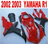 Ensemble de carénages de moulage par injection pour YAMAHA YZF R1 2002 2003 kit de carénage rouge noir mat de haute qualité YZF-R1 02 03 LQ14