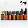 7 Style Flaconi in vetro ambrato Flaconi da 5 ml con pipetta rotondi flaconcini in vetro per olio essenziale