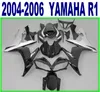 100％射出成形最低価格フェアリングセットヤマハ2004 2005 2006 2006年2006年銀製の黒フェアリングキット04-06 YZF-R1ボディキットRY45
