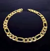 21CM Copper Gold Plated Link Chain Bracelets for Men Ethnic Cool Charm Hand Wristband Boys Jewelry