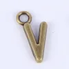 2015New Fashion Antique Silver Copled Metal Alloy Sells A-Z Alphabet Letter V Charms Floating 1000pcs Lot # 022X260X