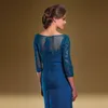 로얄 블루 쉬폰 신부 드레스의 어머니 섹시 한 환상 구슬 이브닝 드레스 레이스 여성 댄스 파티 가운 소매 vestido de madrinha 46