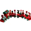 New Arrive 4 Pieces Wood Christmas Xmas Train Decoration Decor Gift Indoor Christmas Decoration Rosonse