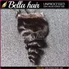 Bella 4x4 Midde3 del Loose Wave Top HD Lace Stängning Naturlig hårfäste Malaysiska peruanska brasilianska mänskliga hårbuntar erbjudanden3322722