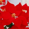 flores artificiales poinsettia, flor de navidad poinsettia festival de navidad en casa decoratiion flor 45 cm 7 Head Poinsettia Flower SF008