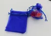 100pcs Royal Blue 7x9cm 9x11cm 13x18cm Organza Jewelry Prezent Bags torebki na wesele, koraliki, biżuterię (AB647)