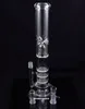 QB-003 glass water pipe with 3 honeycomb disk and splash guard