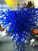 Lampade a sospensione Lampadari artistici a LED Lampadario in vetro borosilicato di Murano soffiato a bocca al 100% Lampadario a sospensione Blu cobalto Illuminazione per interni