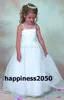 Urocze białe paski Kwiat Girl Dress Girls 'Dresses Sukienki Urodziny / Wakacje Suknie Custom SZ 2-14 F423012