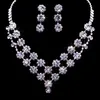 16 Style De Mariée De Noce Cristal Strass Pendentif Collier Boucles D'oreilles Ensembles De Bijoux Bijoux De Mariée Accessories238y