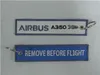 A350 XWB Rimuovi prima dell'anello della catena del bagaglio del volo Etichetta dell'equipaggio di cabina pilota 13,9x3,1 cm 100 pezzi / lotto