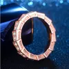 2017 New Arrival Top Selling Luxury Jewelry 925 Sterling Silver&Rose Gold Plated Party Women Wedding CZ Diamond Band Ring Gift7467759