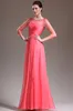 2015 Sheer Vintage Abendkleider Batteau Seethrough Long 34 Ärmel bodenlange Wassermelonen Frauen formelle Prom -Festzugskleider8080645