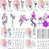 Wholesale-50pcs 2015 50 Designs Elegante Frauen Nail Art Wasser Aufkleber Abziehbilder 3D DIY Full Wraps Folien Dekorationen Blumenrebe XF1422-1469