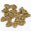 Mini Coração "Viva o sonho" encantos pingentes para jóias fazendo pulseira Colar DIY acessórios 9x12.5 mm Antique Bronze 250 PCS