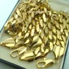 210g Heavy Herr 18k guldfylld Solid Cuban Curb Chain halsband N276 60CM