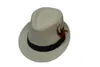 NUOVE donne da uomo in paglia strutturata con fascia nera con cappelli Fedora in piume berretti estivi 10 pezzi / lotto