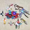 10 pièces oiseaux et fleurs patchs pour vêtements sacs fer sur transfert Applique Patch pour jean bricolage coudre sur broderie Patch