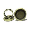 Beadsnice латунь безель кольцо заготовки регулируемая с 25 мм круглый безель лоток для кабошон или Камея DIY кольца выводы для женщин ID 10412