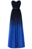 Vestidos de Baile Gradiente Ombre Fashion Sweetheart Black Blue Chiffon New Women Evening Formal Dress 2020 Long Party Dress Red Carpet287T