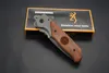 Brownin DA30 Folding Knife Titanium Surface Hardwood inlay Handle Hunting knives Camping Tool High quality Drop shipping