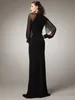 2015 Zuhair Murad Evening Dresses Sheath Jewel Sheer Långärmad Svart Kvinnor Vintage Aftonklänningar för Särskilt tillfälle