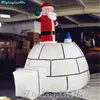 3m Christmas Inflatable Santa Claus from Igloo Snowhouse with Penguin For Park And Yard Decoration