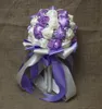 Kolory 2015 Wedding Bridal Bukiet Dekoracje ślubne Frezowanie / Kryształ Ślub Favors Hand Holding Flower Sztuczny Kwiat Dhyz 01