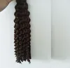 Top venta 100 cabello humano virgen brasileño de onda profunda a granel sin trama color marrón 4 100 g por pieza