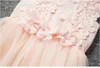 6 Couleur 2016 Été 3D Fleurs crochet Robes Filles sans manches en dentelle Robe d'enfants Tutu robe de soirée robe Livraison gratuite K7056